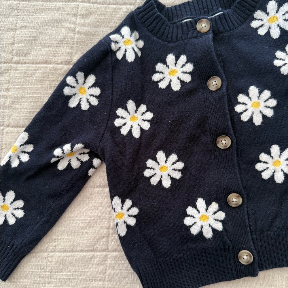 Old Navy Floral Navy Cardigan